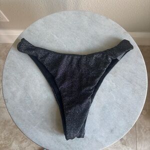 SHEIN Black and Silver High-Cut Bikini